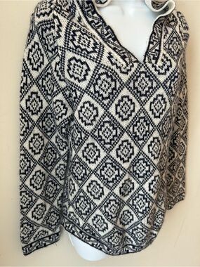 Nordic Wool Blend Knit Sweater Women’s M Scandinavian Hoodie Cabincore